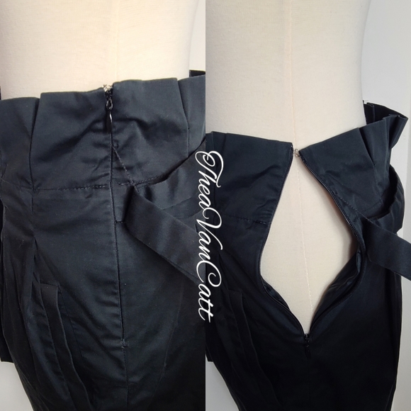 BCBG Max Azria 🖤 "stella" 2 pockets paper-bag style formal evening belted skirt - Picture 4 of 9